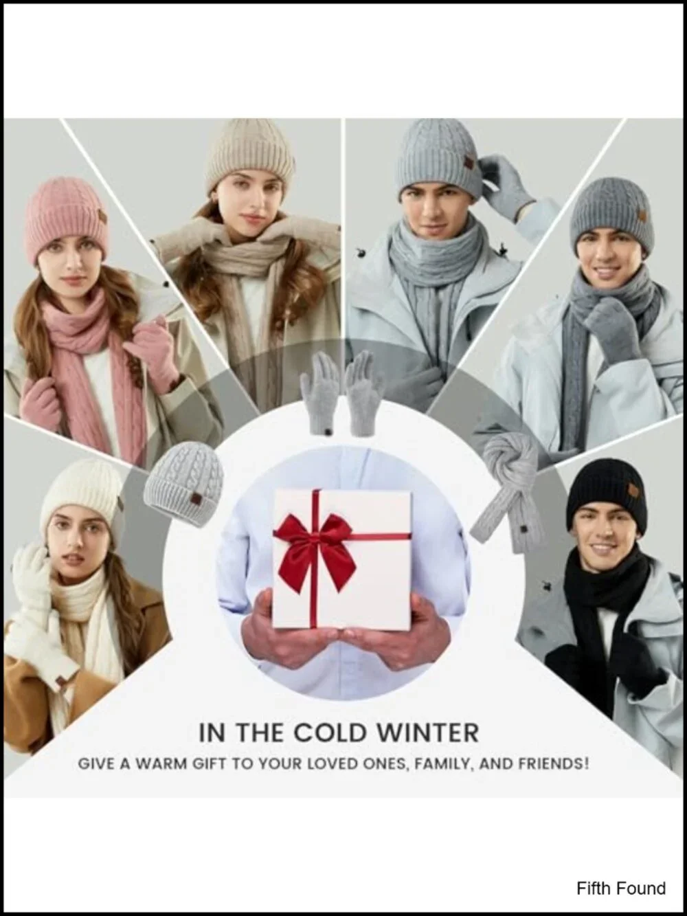 Women's Winter Beanie Hat Scarf Gloves Set Fleece Lined Touch Screen
